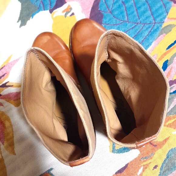 Patricia Nash Leather Canvas Brown Leather Women's Pull On Boots Sz 7 Boho - Picture 6 of 10